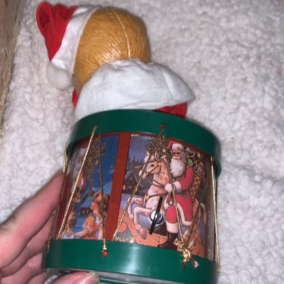 Teddy in drum musical Christmas musical decorations Santa holiday vintage 80s - Picture 5 of 5
